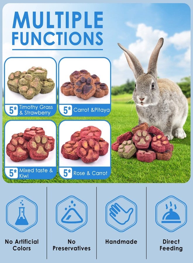 Bissap 20PCS Bunny Chew Toys, Mixed Natural Timothy Hay Rose Carrot Fruit Chinchillas Chewing Toys and Treats for Rabbits Bunnies Guinea Pigs Hamsters Gerbils and Other Small Animals Molar Snacks - Image 2